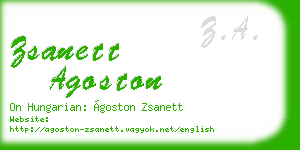 zsanett agoston business card